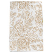 Beige  Roos ventilatorpatroon Medium Cadeauzakje (Voorkant)