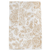 Beige  Roos ventilatorpatroon Medium Cadeauzakje (Achterkant)