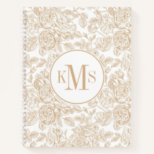 Beige  Roos ventilatorpatroon Notitieboek