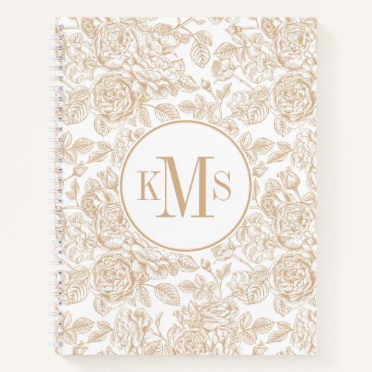 Beige  Roos ventilatorpatroon Notitieboek (Voorkant)