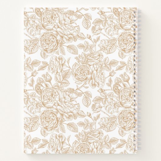 Beige  Roos ventilatorpatroon Notitieboek (Achterkant)