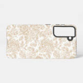 Beige  Roos ventilatorpatroon Samsung Galaxy Hoesje (Achterkant horizontaal)