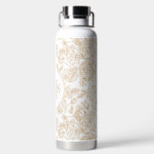 Beige  Roos ventilatorpatroon Waterfles (Achterkant)