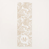 Beige Roos ventilatorpatroon Yogamat (Voorkant)