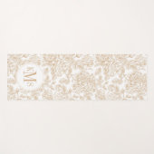 Beige Roos ventilatorpatroon Yogamat (Voorkant (horizontaal))