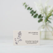 Beige roos visitekaartje (Staand voorkant)