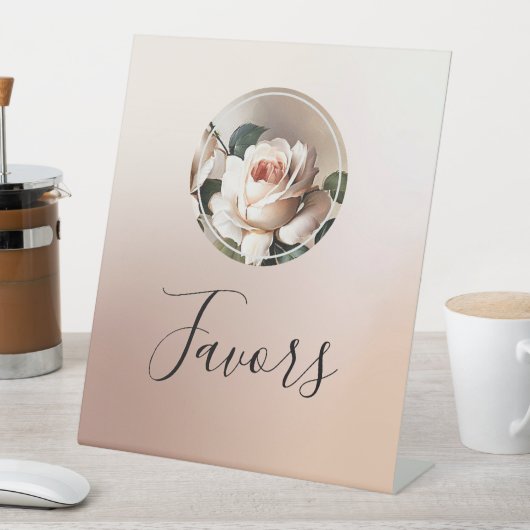 Beige Roos Vrijgezellenfeest gunst Reclamebord Met Voetstuk (Insitu)