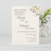 Beige Roos Wedding Invitation Kaart (Staand voorkant)