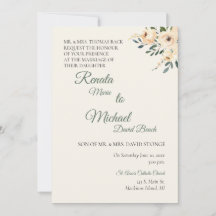 Beige Roos Wedding Invitation