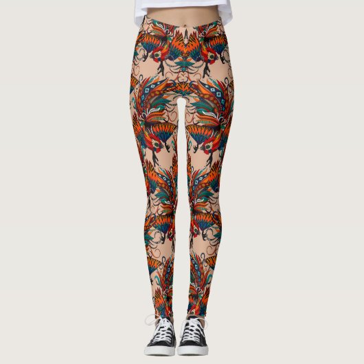 beige roosterinkt leggings (Voorkant)