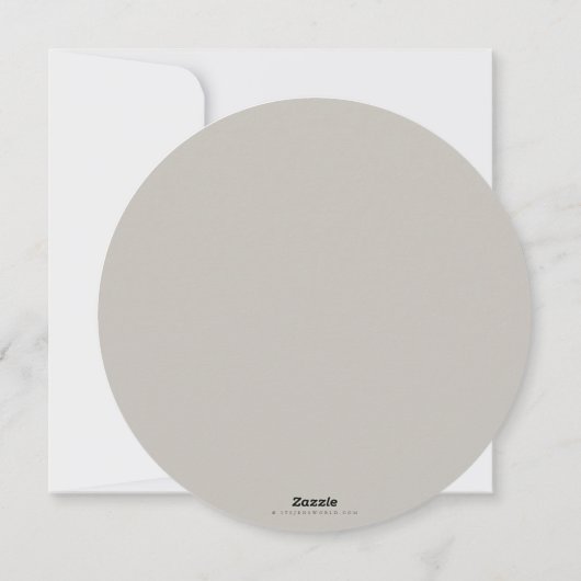 Beige Round Snowberry+Eucalyptus Christmas Wreath Feestdagenkaart (Achterkant)