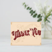 Beige Roze  Art Minimalist Bedankkaart (Staand voorkant)