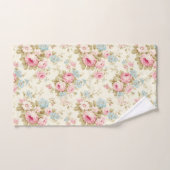 Beige Roze Blauwe Bloemige Waterverf Shabby Chic  Bad Handdoek (Handdoek)