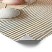 Beige-roze bloemen 29 Poster (Hoek)