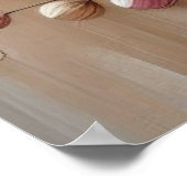 Beige-roze bloemen 34 Poster (Hoek)