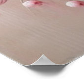 Beige-roze bloemen 39 Poster (Hoek)