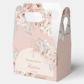 beige roze bloemen | Doop Bedankdoosjes (Geopend)