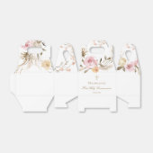 beige roze bloemen Eerste Heilige Communie Bedankdoosjes (Uitgevouwen)