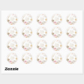 beige roze bloemen Eerste Heilige Communie Ronde Sticker (Vel)