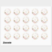 beige roze bloemen Eerste Heilige Communie Ronde Sticker (Vel)