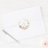 beige roze bloemen Eerste Heilige Communie Ronde Sticker (Envelop)
