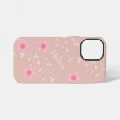 Beige Roze Bloemen iPhone Hoesje (Achterkant horizontaal)