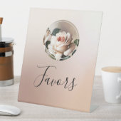 Beige Roze Bruiloft Feest Favor Reclamebord Met Voetstuk (Insitu)