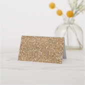 Beige Roze Chic Moderne Gouden Glitter Glam Huweli Plaatskaartje (Achterkant)