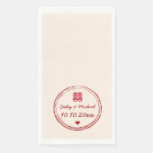 Beige roze chinese bruiloft met dubbele zegels servet (Voorkant)