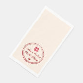 Beige roze chinese bruiloft met dubbele zegels servet (Hoek)