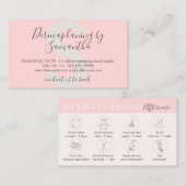 Beige roze dermaplaning Post Instruction Visitekaartje (Voorkant / Achterkant)