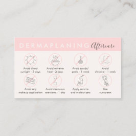 Beige roze dermaplaning Post Instruction Visitekaartje