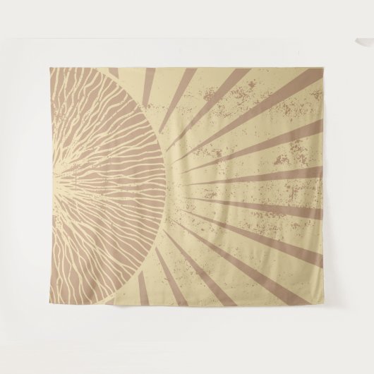 Beige Roze Elegante Eenvoudige Boho Zonsondergang Wandkleed (Voorkant (horizontaal))