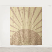 Beige Roze Elegante Eenvoudige Boho Zonsondergang Wandkleed (Voorkant)