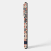  Beige Roze Licht Rood Geruit Aztec iPhone Hoesje (Linkerkant)