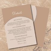 Beige Roze Moderne Japanse Trouwdetails Informatiekaartje