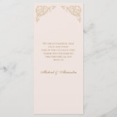 Beige Roze  Monogram Barok Wedding Menu (Achterkant)