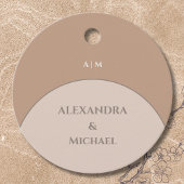 Beige Roze Monogram Japandi bruiloft Dank u Bedankjes Labels