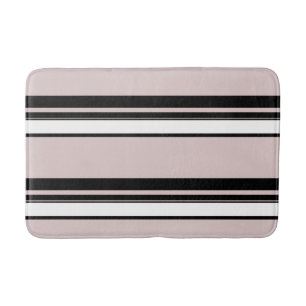 Beige Roze Wit Zwart Strepen Klasse Streep Badmat