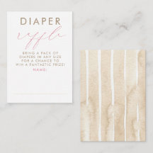 Beige Roze Witte Luierraffle Baby Shower Tickets