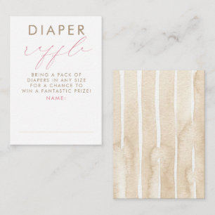 Beige Roze Witte Luierraffle Baby Shower Tickets Informatiekaartje