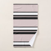Beige roze witte strepen, klassy stripe bad handdoek (Handdoek)
