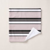Beige roze witte strepen, klassy stripe bad handdoek (Wasdoekje)