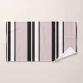 Beige roze witte strepen, klassy stripe bad handdoek (Handdoek)