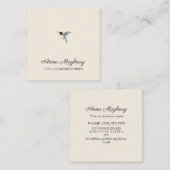 Beige Ruby-throated Hummingbird Square Business Ca Vierkante Visitekaartje (Voorkant / Achterkant)