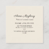 Beige Ruby-throated Hummingbird Square Business Ca Vierkante Visitekaartje (Achterkant)