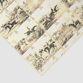  beige ruiters en honden jagen tissuepapier (Detail)