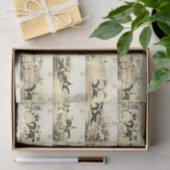  beige ruiters en honden jagen tissuepapier (Geschenk)