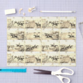  beige ruiters en honden jagen tissuepapier (Craft)