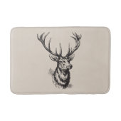 Beige Rustic Deer Antlers Badmat (Voorkant)